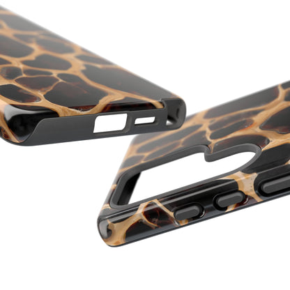 Phone Case — Brown Leather Dot Texture Rugged Protective Cover