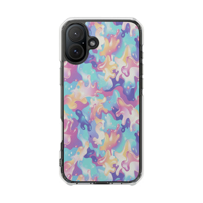 Pastel Liquid Camouflage Magnetic Clear Phone Case