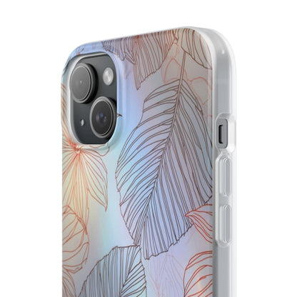 Floral Holographic Phone Case — Iridescent Leaves & Flowers Flexi Case