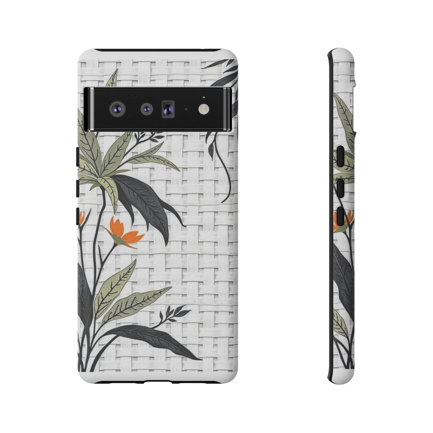 Floral Woven Tough Phone Case — Protective Botanical iPhone Cover