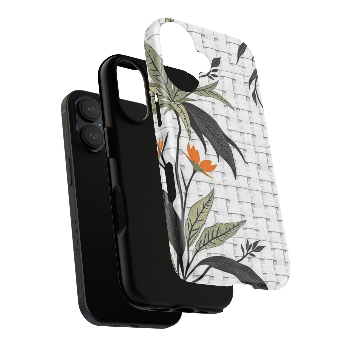 Floral Woven Tough Phone Case — Protective Botanical iPhone Cover
