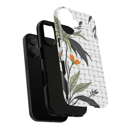 Floral Woven Tough Phone Case — Protective Botanical iPhone Cover
