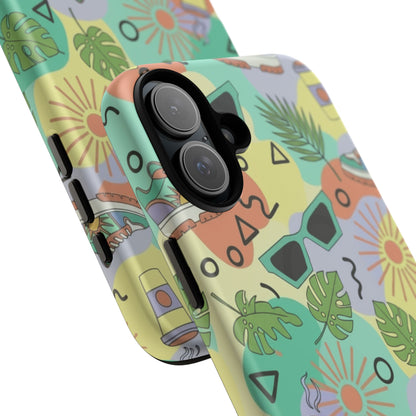 Tropical Summer Phone Case — Retro Sunglasses, Sneakers & Palm Pattern