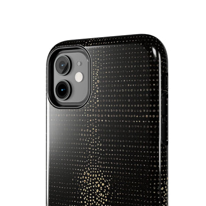 Tough Phone Case — Black Textured Metallic Dot Shield