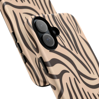 Zebra Stripe Tough Phone Case – Neutral Animal Print Protective Cover