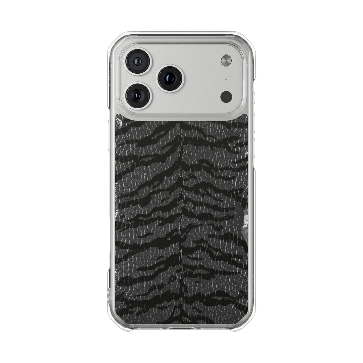 Clear Magnetic Impact Phone Case — Black Tiger Stripe