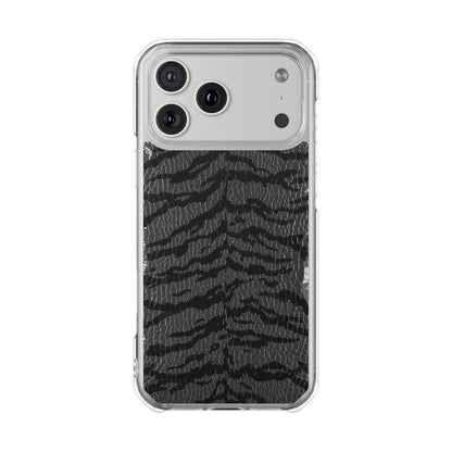 Clear Magnetic Impact Phone Case — Black Tiger Stripe