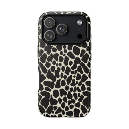 Black and White Cowhide Phone Case — Protective Tough Case