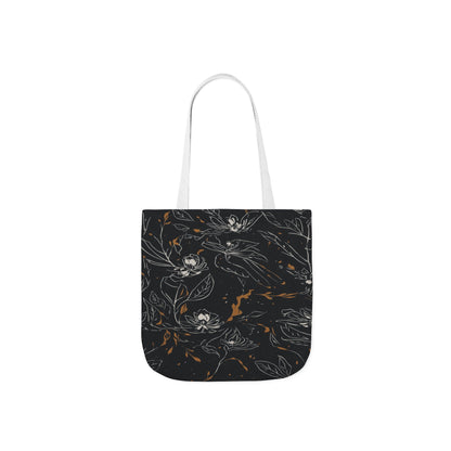Floral Noir Canvas Tote
