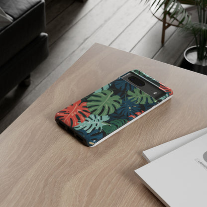 Tropical Monstera Phone Case — Colorful Leaf Protective Tough Case