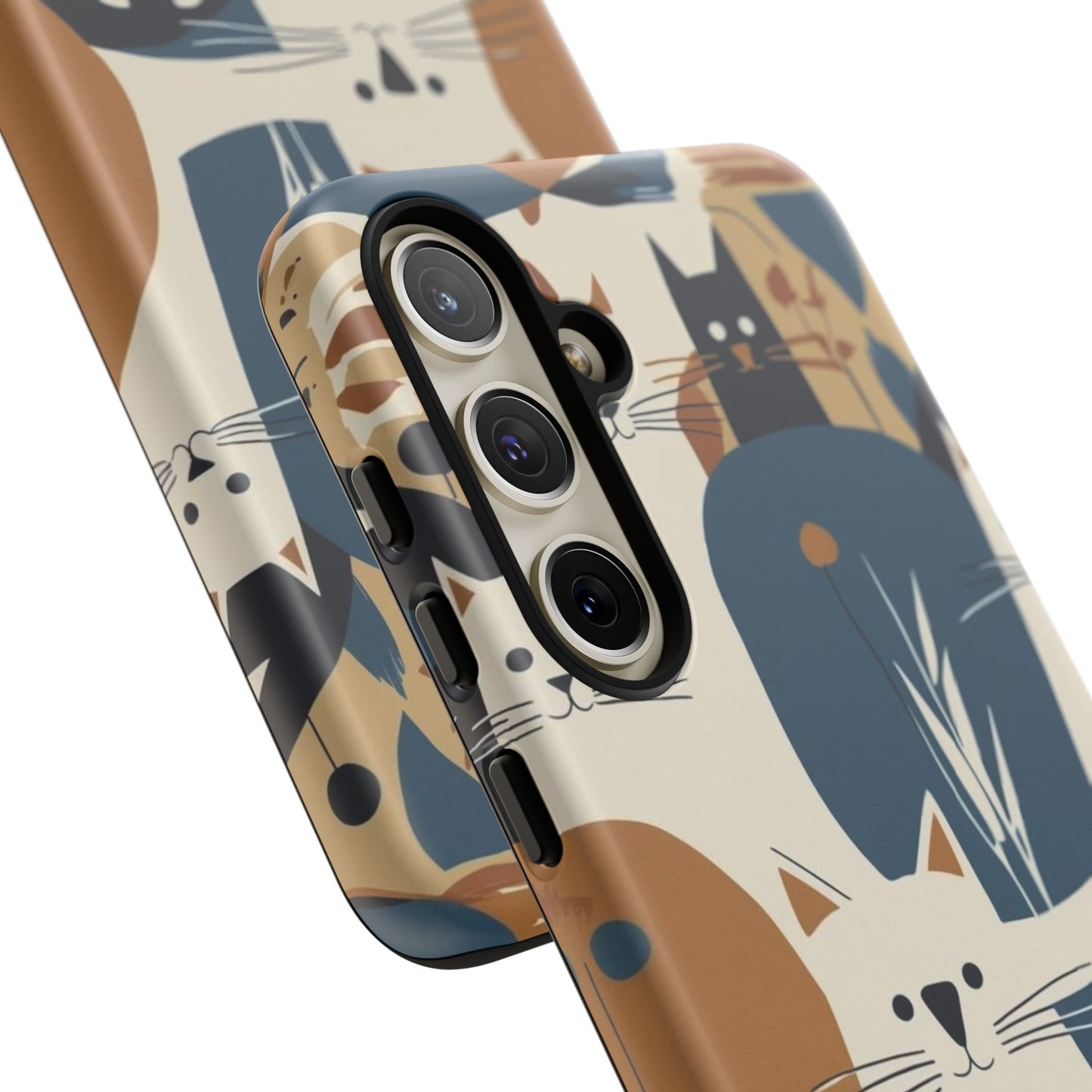 Cat Pattern Phone Case – Retro Abstract Cats Protective iPhone Cover