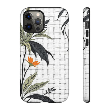Floral Woven Tough Phone Case — Protective Botanical iPhone Cover