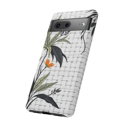 Floral Woven Tough Phone Case — Protective Botanical iPhone Cover
