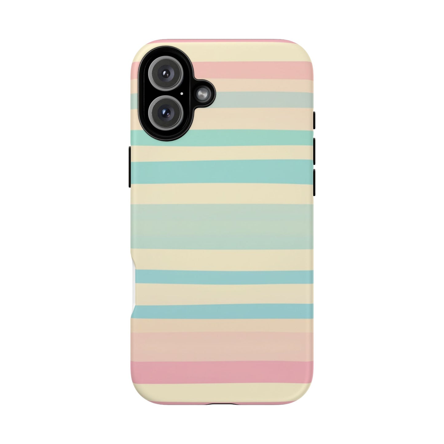 Pastel Striped Tough Phone Case – Protective Retro Rainbow Design