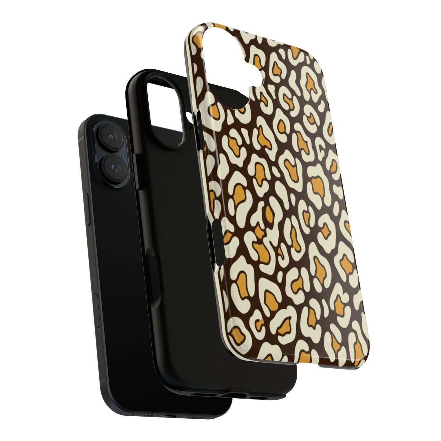 Leopard Print Tough Phone Case — Durable Protective iPhone Cover