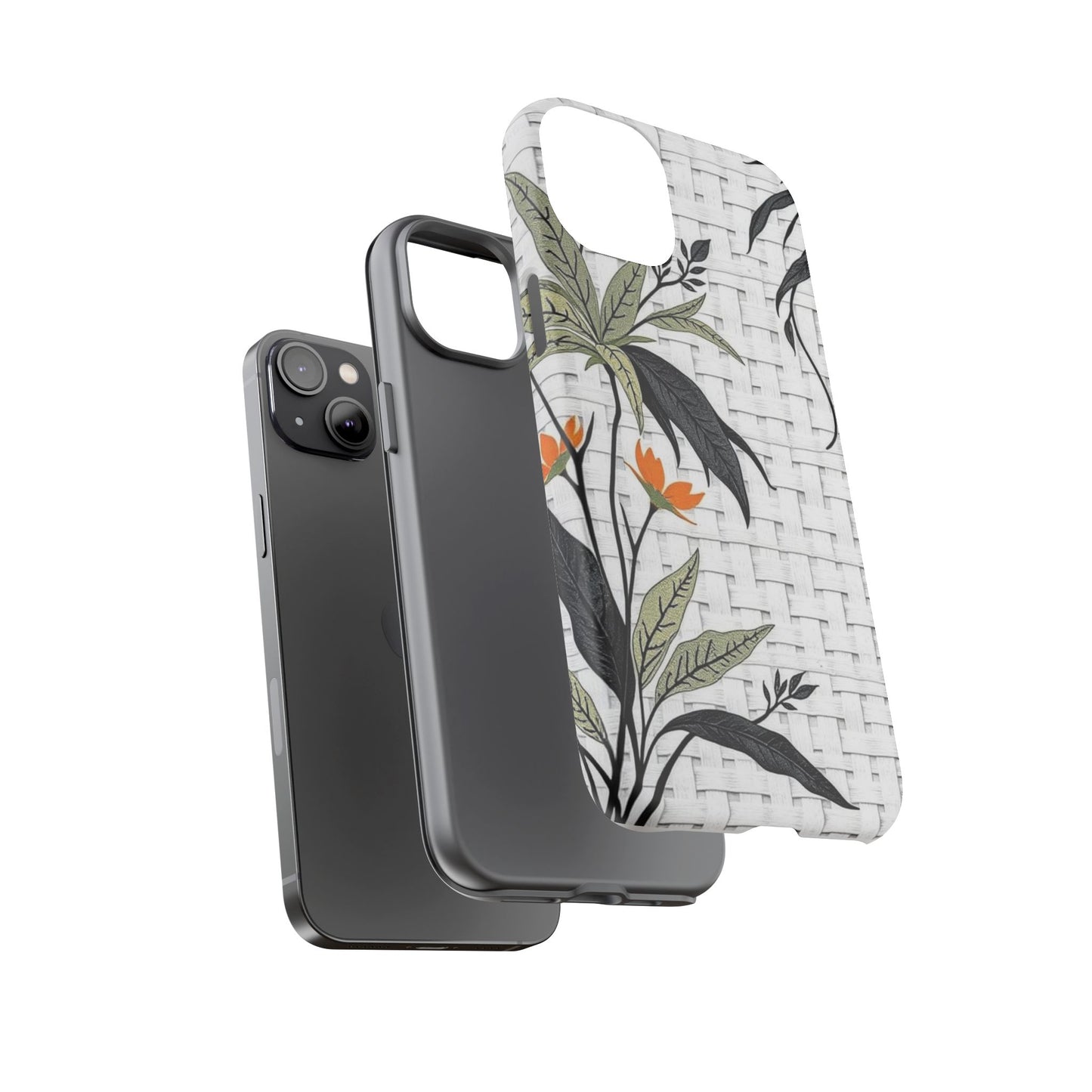 Floral Woven Tough Phone Case — Protective Botanical iPhone Cover