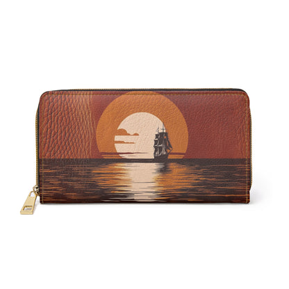 Nautical Women's Wallet - Vegan Leather Zippered Coastal Wallet