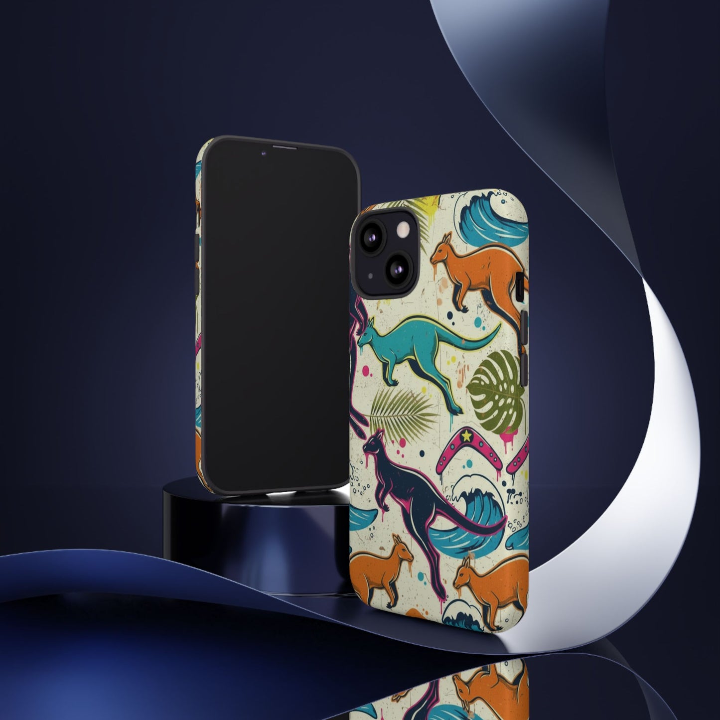 Tough Cases — Colorful Surfing Kangaroo Phone Case