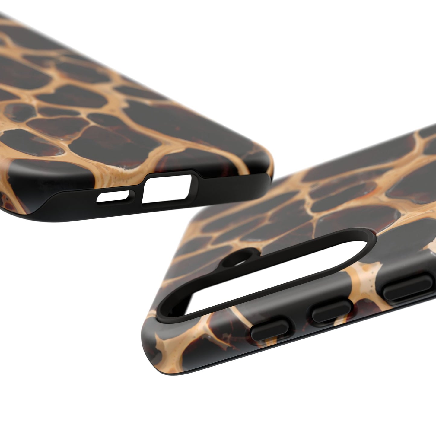 Phone Case — Brown Leather Dot Texture Rugged Protective Cover