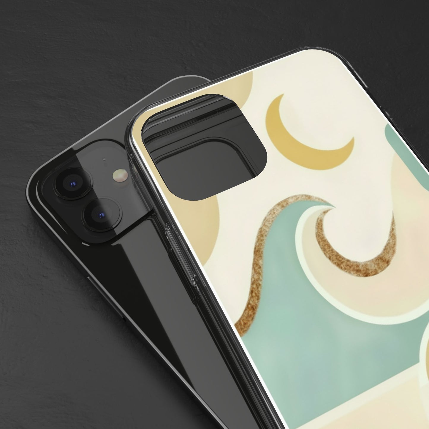 Clear Phone Case — Coastal Waves & Seashell Design