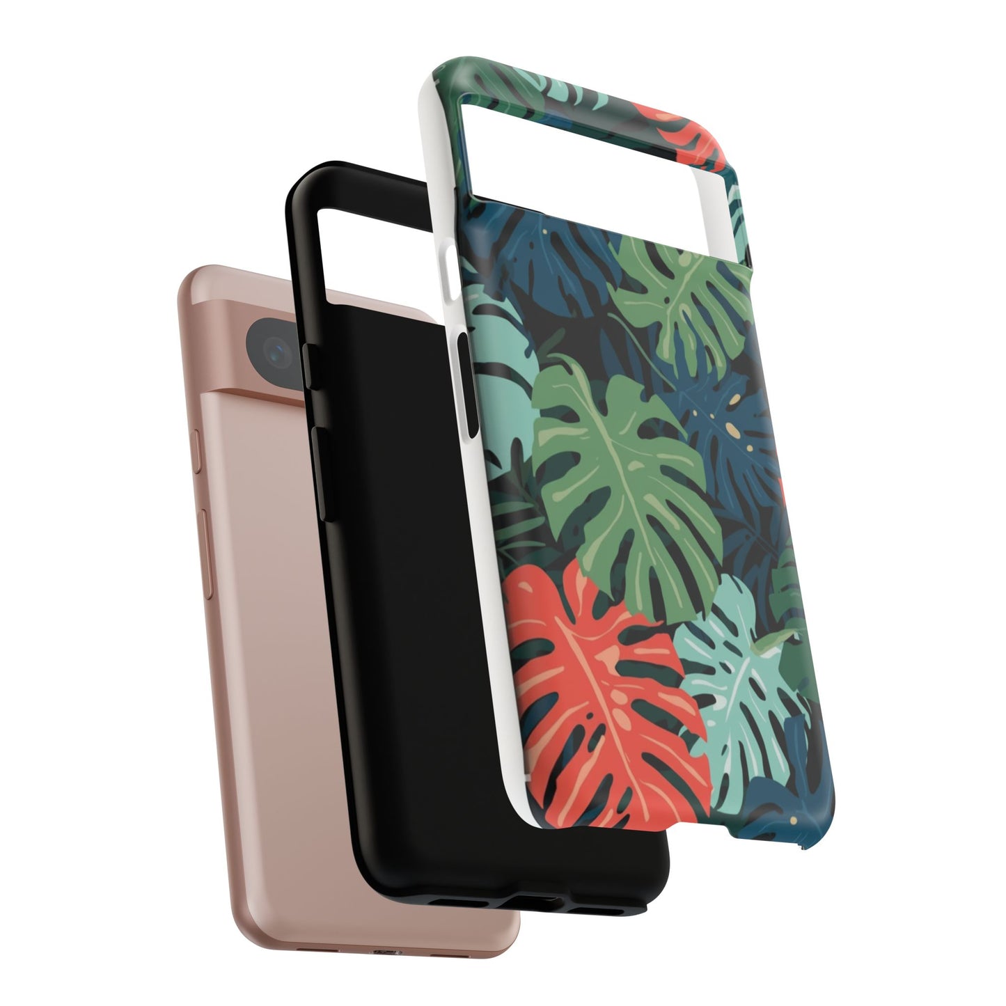 Tropical Monstera Phone Case — Colorful Leaf Protective Tough Case