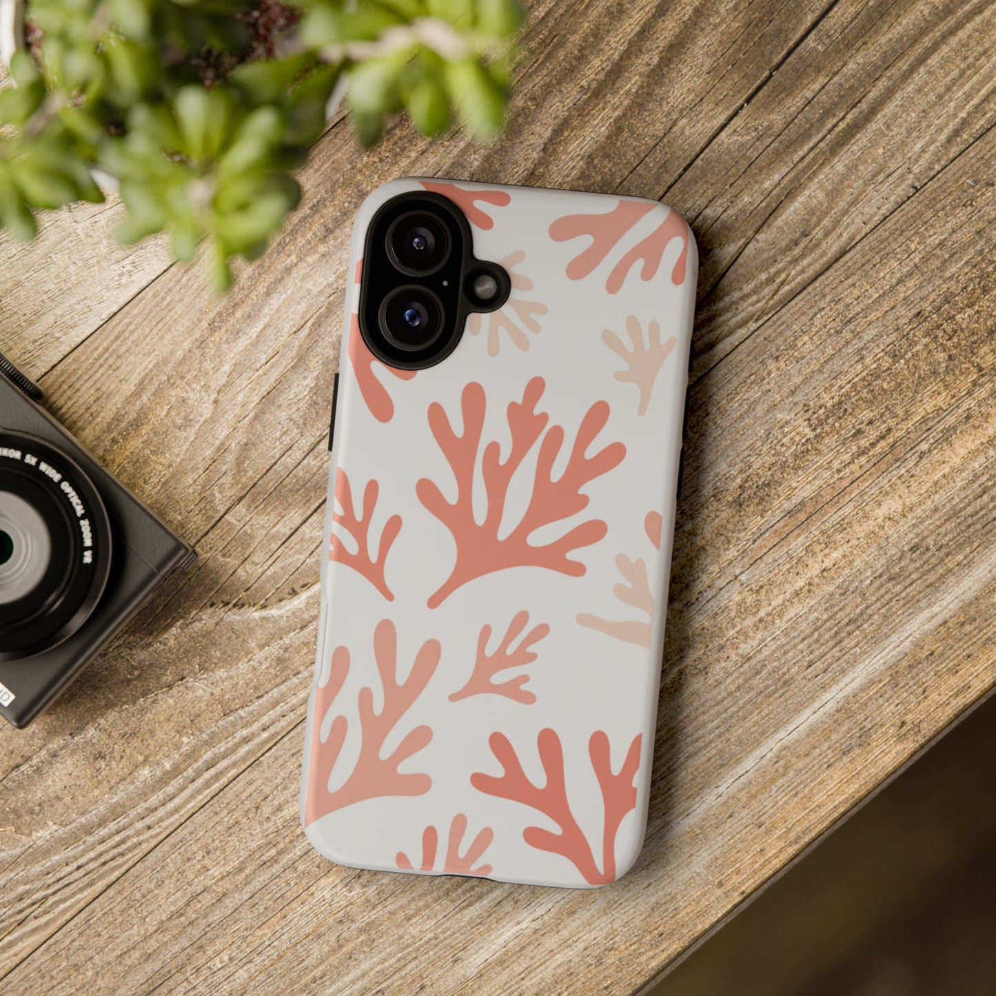 Coral Reef Pattern Tough Phone Case — Pink Beachy Protective Cover