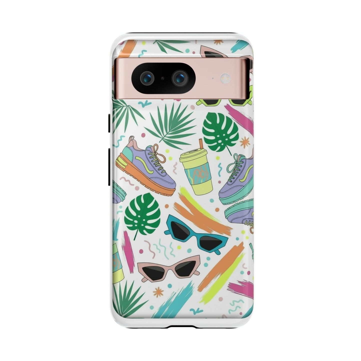 Tough Cases — Colorful Retro Sneakers & Sunglasses Phone Case