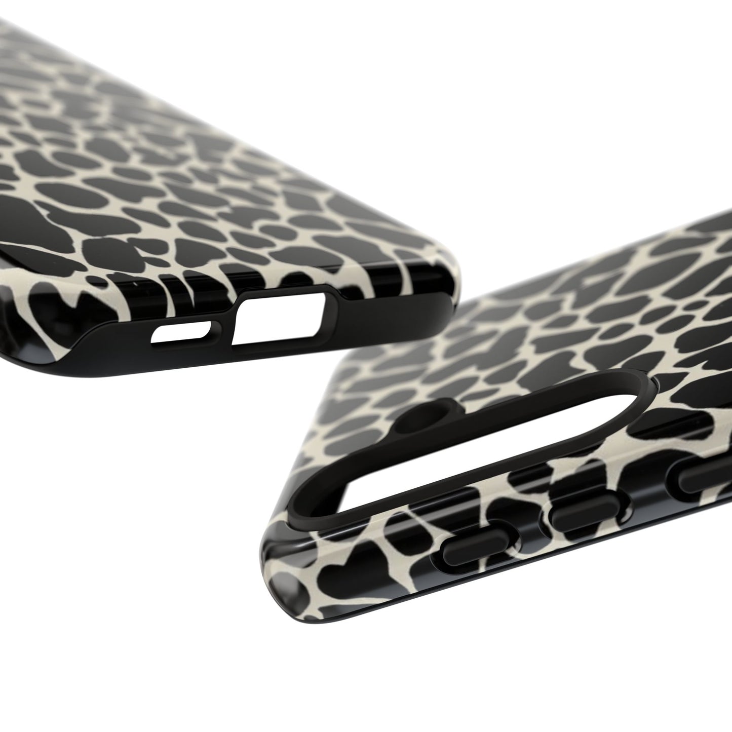 Black and White Cowhide Phone Case — Protective Tough Case