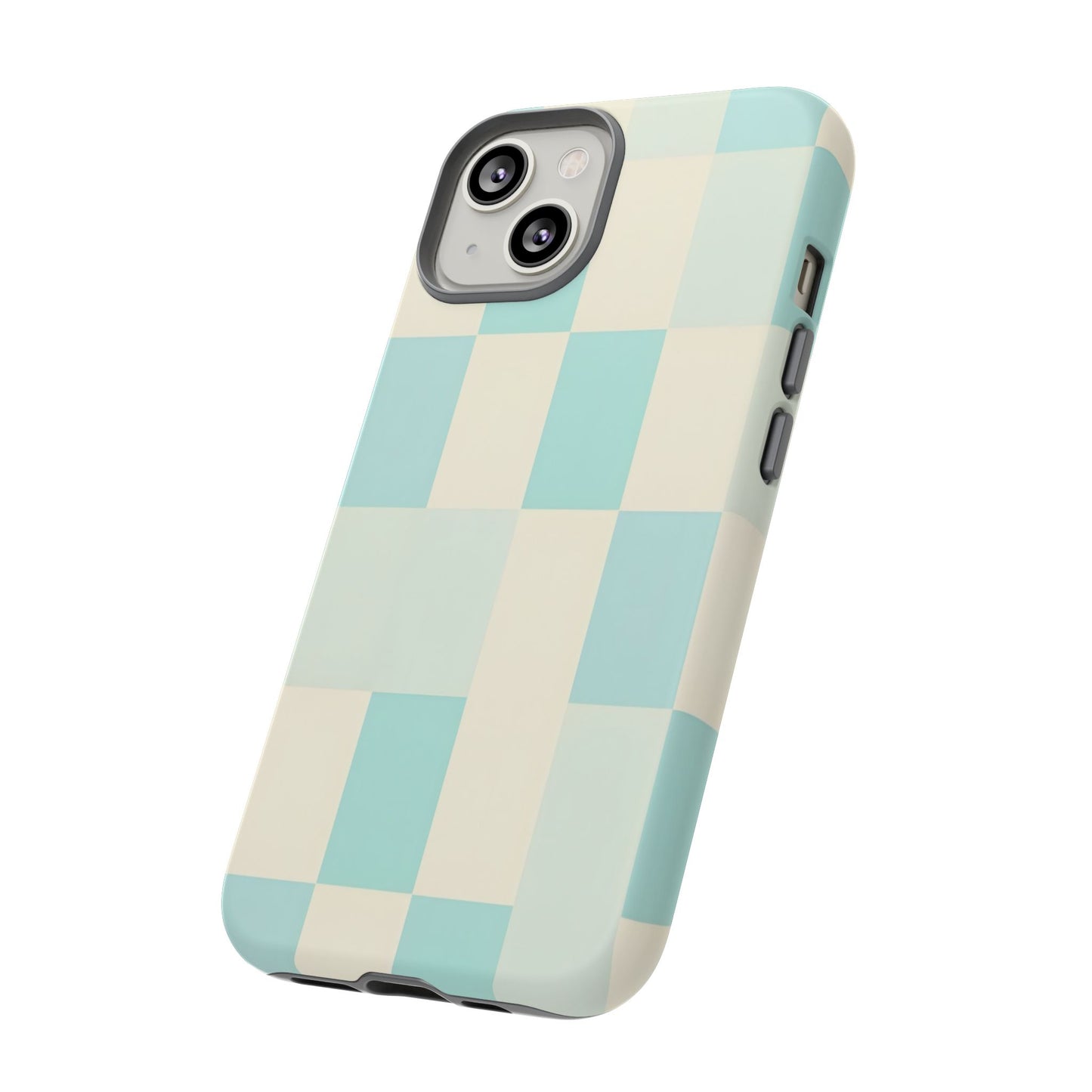 Pastel Checkerboard Tough Case – Mint & Cream Protective Phone Cover