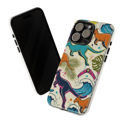 Tough Cases — Colorful Surfing Kangaroo Phone Case