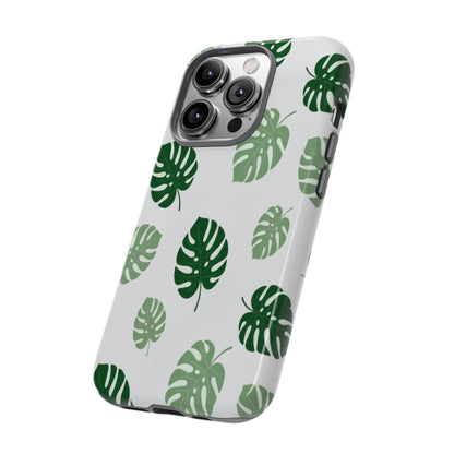 Monstera Leaf Phone Case — Tropical Green Pattern Tough Case