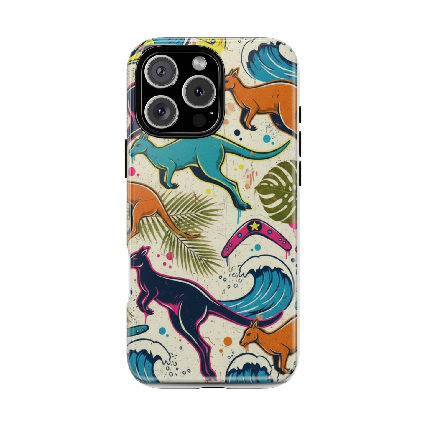 Tough Cases — Colorful Surfing Kangaroo Phone Case