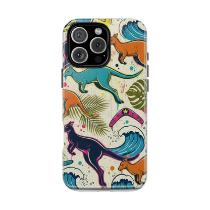 Tough Cases — Colorful Surfing Kangaroo Phone Case