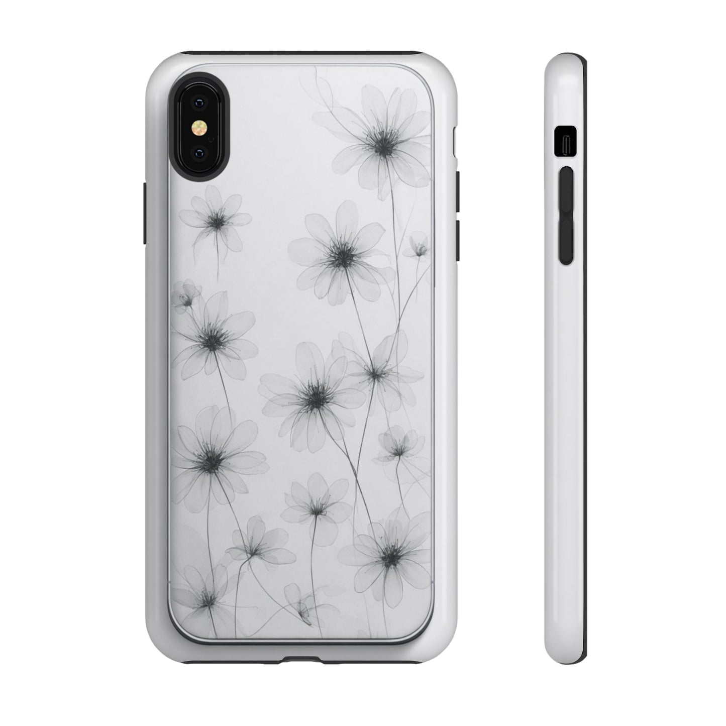 Tough Case — Black & White Floral Tough Phone Case