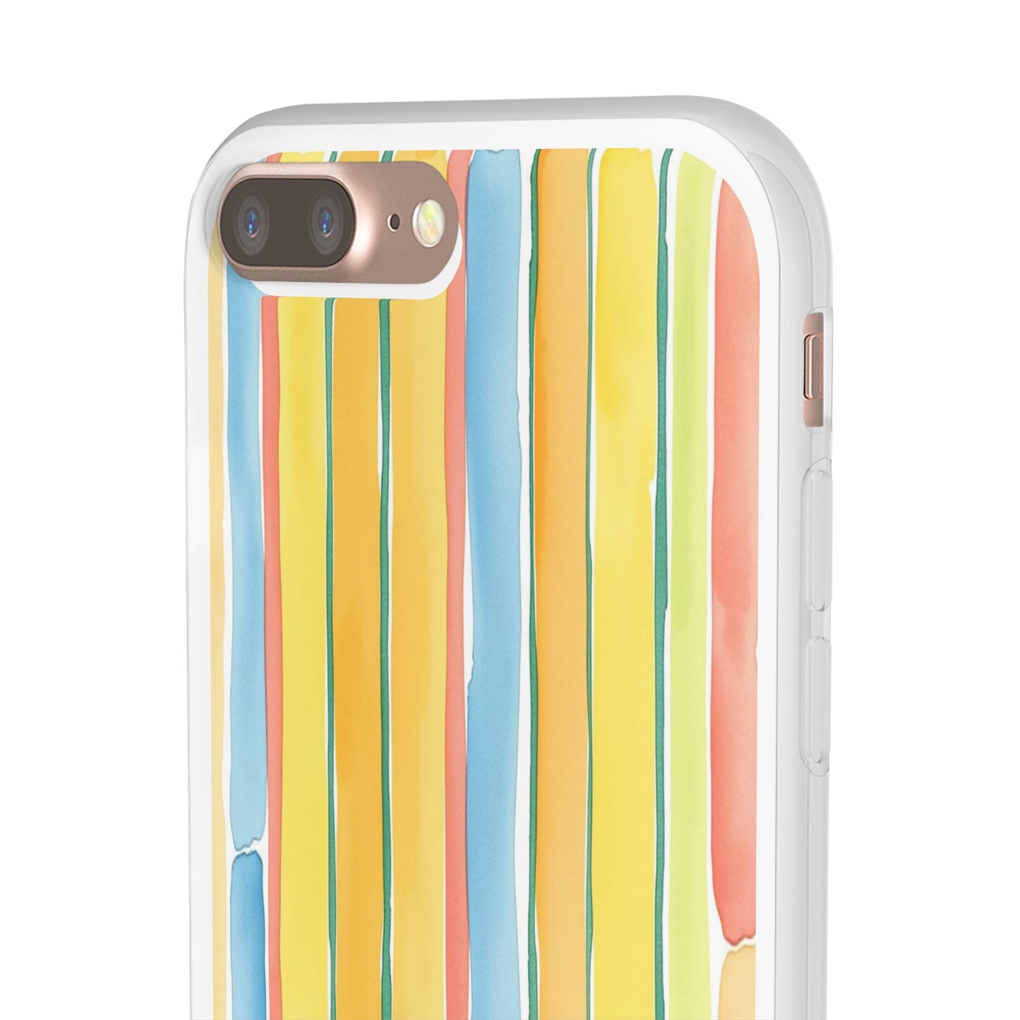 Watercolor Stripe Phone Case — Bright Pastel Vertical Stripes Protective Flexi Case