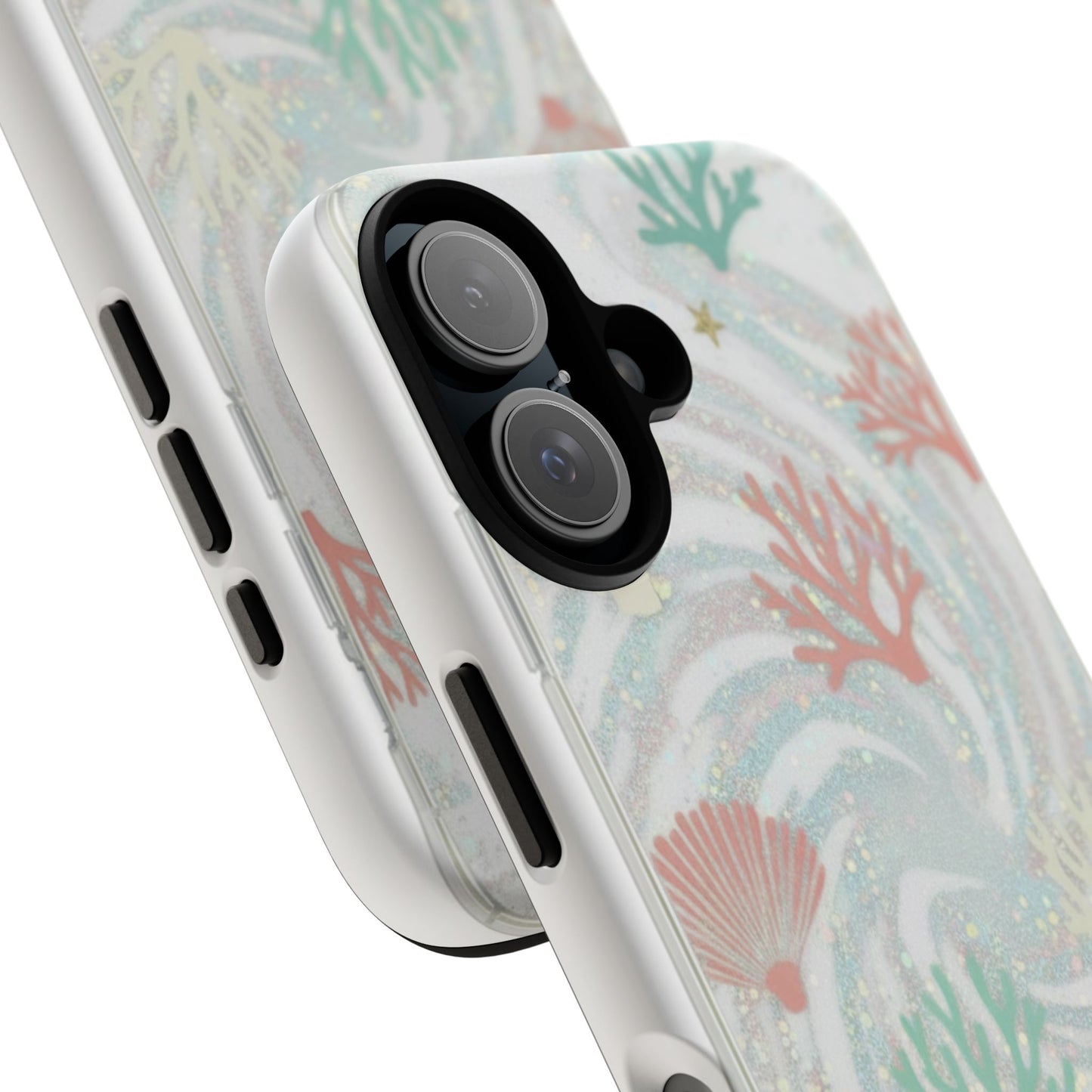 Seafoam Coral Tough Phone Case - Pastel Ocean Wave Design