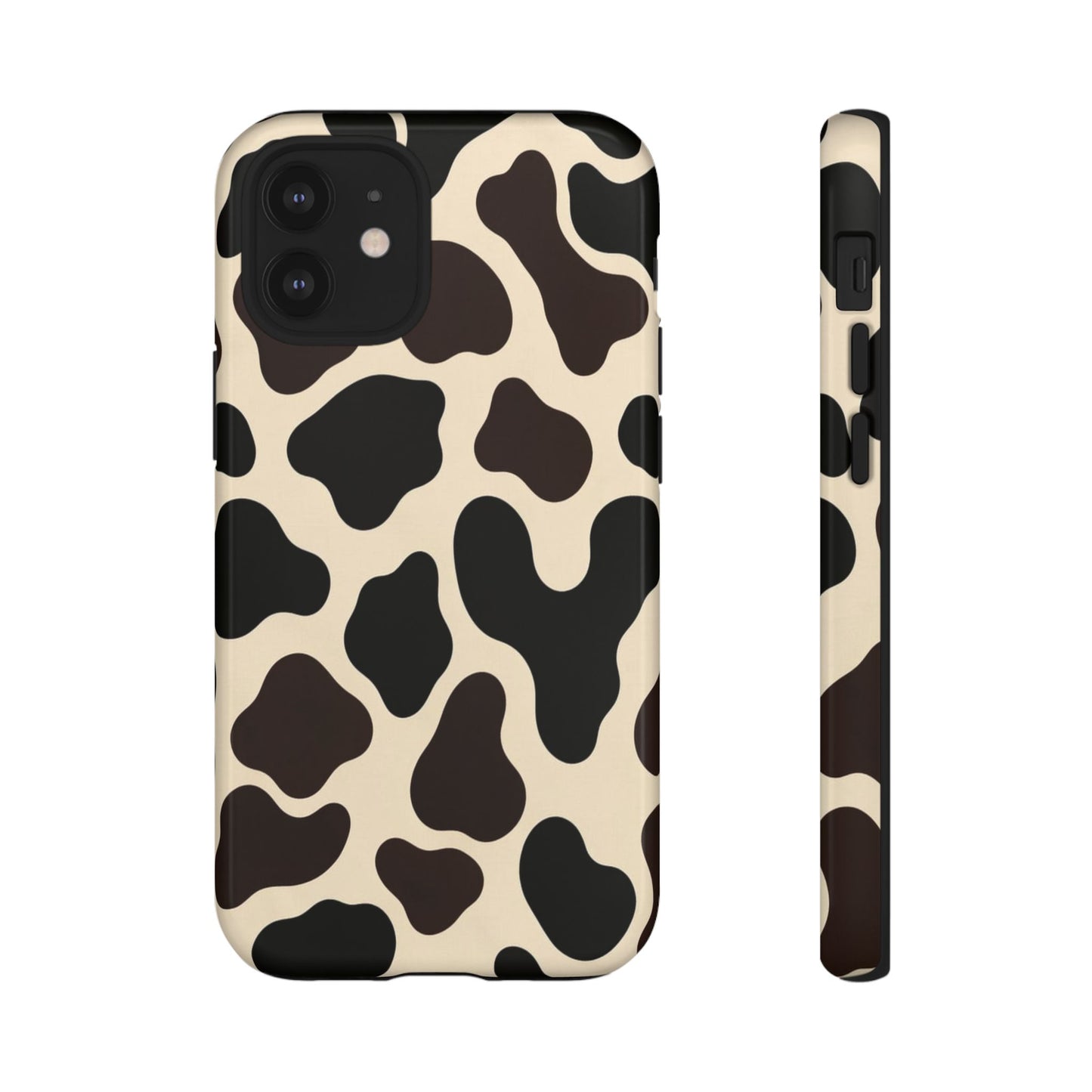 Cow Print Phone Case — Black & Cream Protective  Case