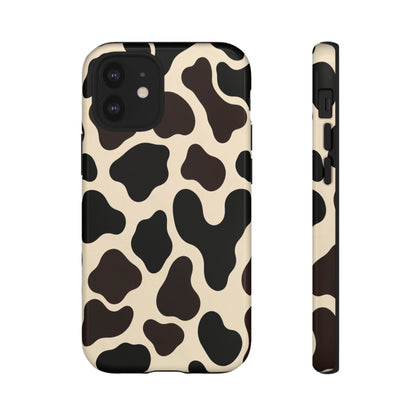 Cow Print Phone Case — Black & Cream Protective  Case