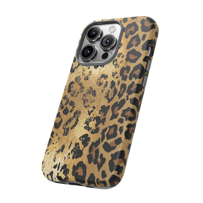Leopard Print Tough Phone Case — Durable Protective iPhone Cover
