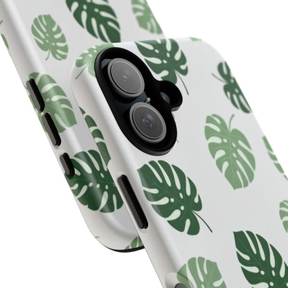 Monstera Leaf Phone Case — Tropical Green Pattern Tough Case