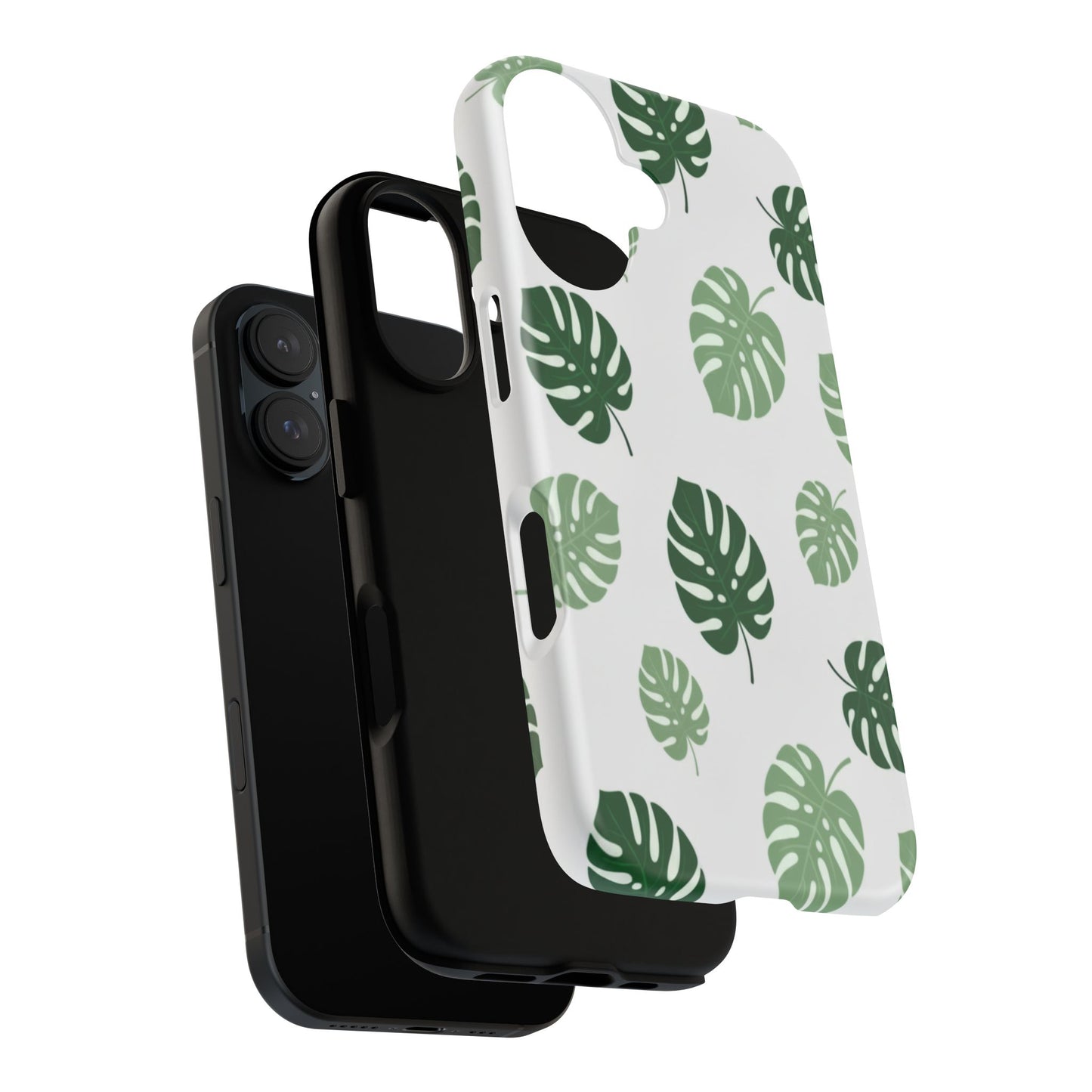 Monstera Leaf Phone Case — Tropical Green Pattern Tough Case