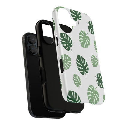 Monstera Leaf Phone Case — Tropical Green Pattern Tough Case