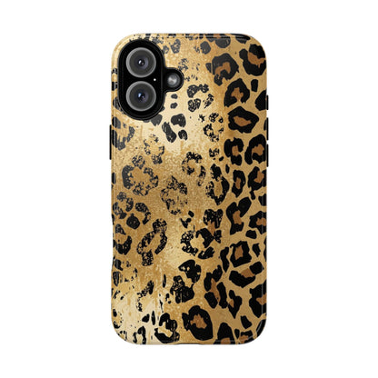 Leopard Print Tough Phone Case — Durable Protective iPhone Cover