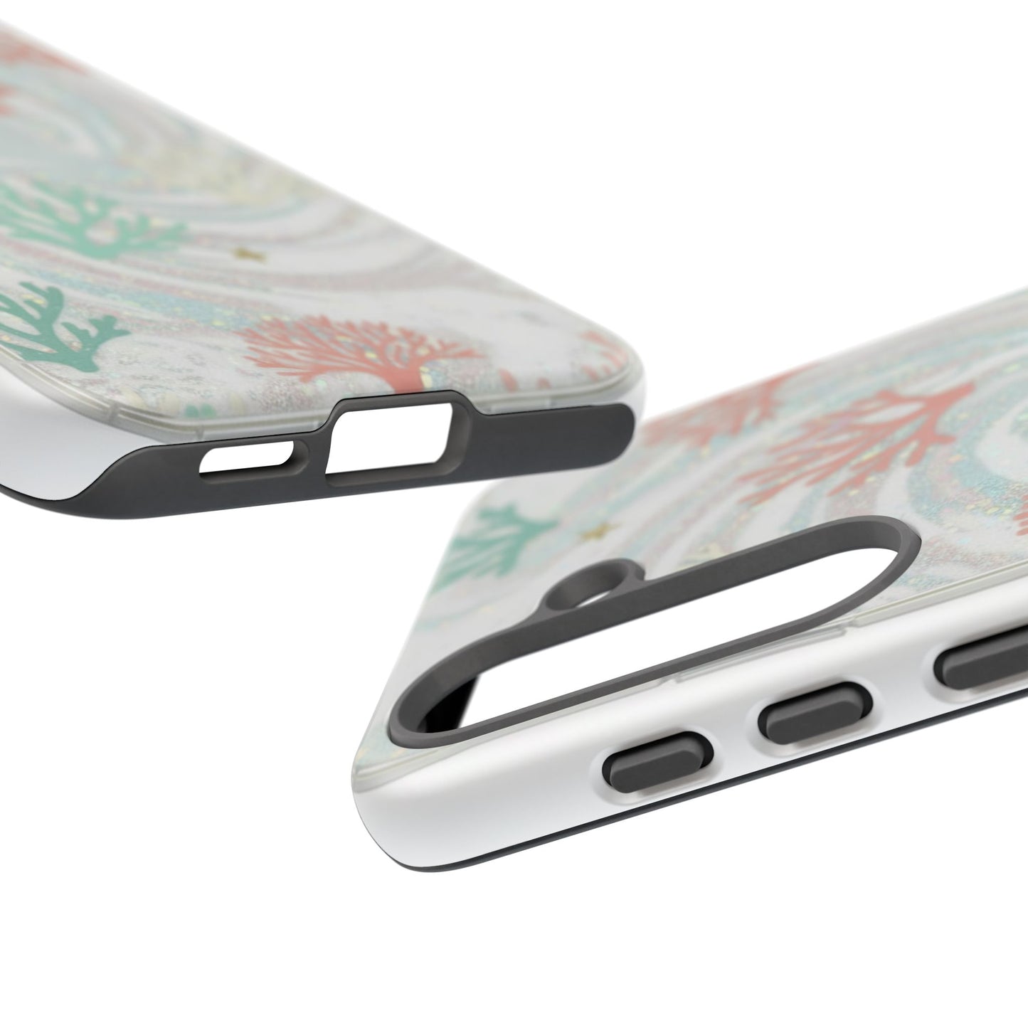 Seafoam Coral Tough Phone Case - Pastel Ocean Wave Design