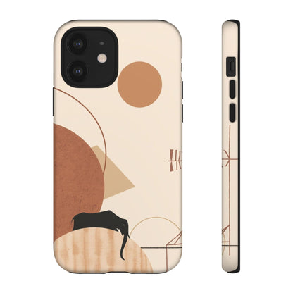 Abstract Earth Tones Phone Case — Minimal Geometric Design