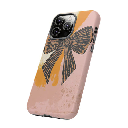 Bow Brushstroke Tough Phone Case — Pink & Mustard