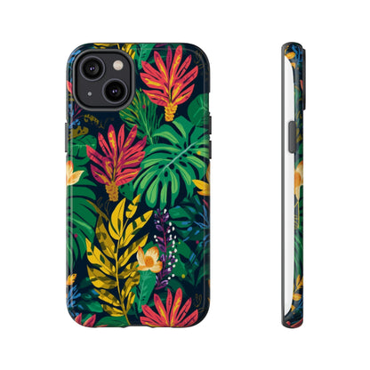 Tropical Floral Phone Case — Vibrant Jungle Leaf Protective Cover