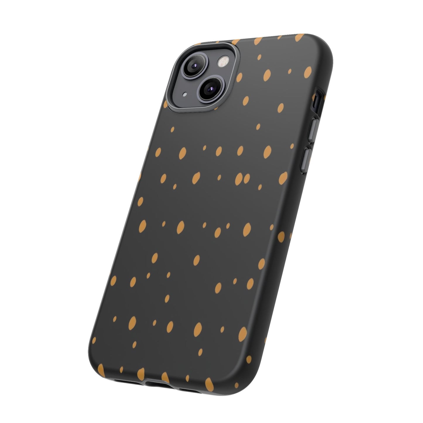 Black & Gold Dot Tough Phone Case — Protective Sparkle Pattern