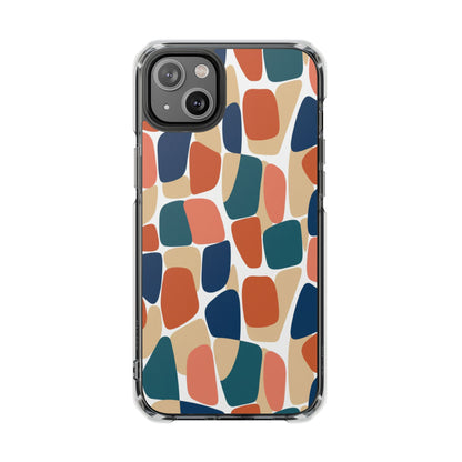 Clear Magnetic Phone Case — Abstract Color Block Protective Case