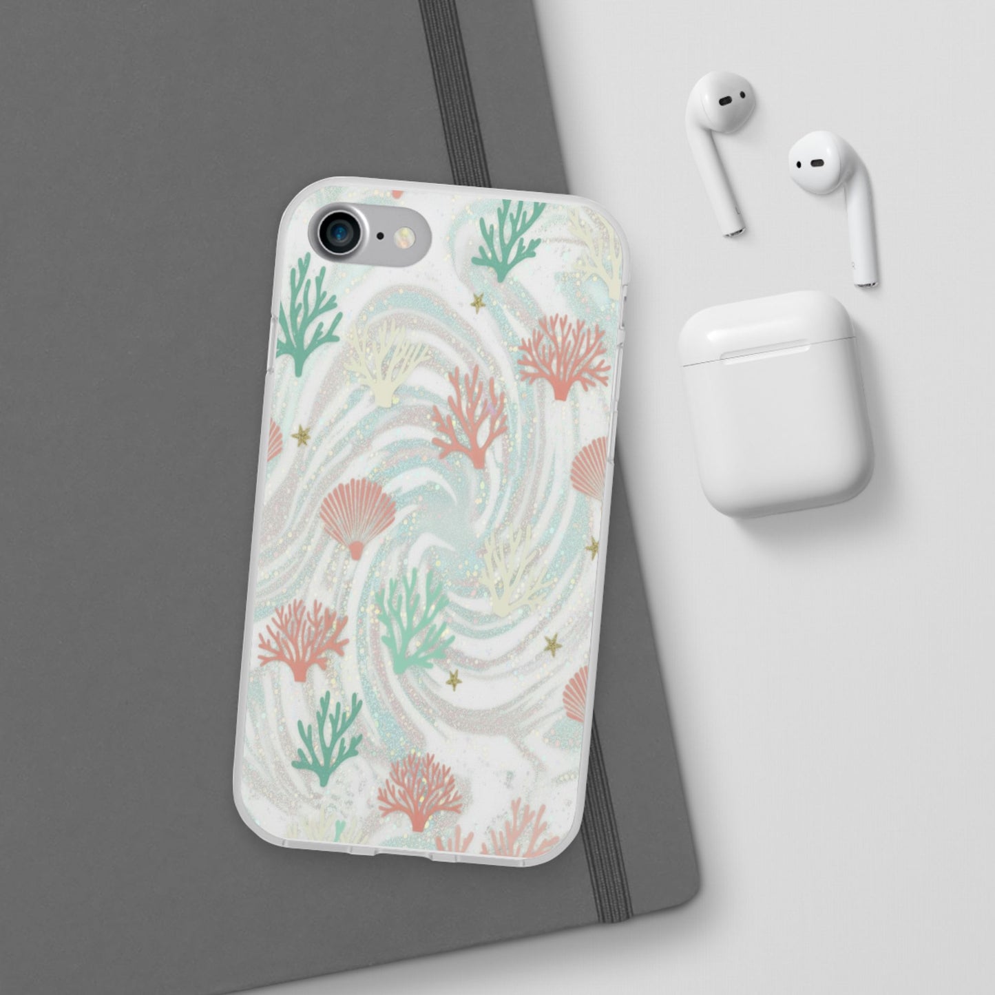 Pastel Seashell Phone Case — Coral Reef Wave iPhone Cover